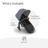 imageUPPAbaby RumbleSeat V3 Second Lower Seat  Compatible with Vista V2 and Vista V3  AllWeather Seat  Magnetic Buckle  Adapters Included Evelyn Meadow GreenJulian Dusty Blue Mlange