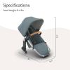 imageUPPAbaby RumbleSeat V3 Second Lower Seat  Compatible with Vista V2 and Vista V3  AllWeather Seat  Magnetic Buckle  Adapters Included Evelyn Meadow GreenCallum Stone BlueSilver FrameSand Leather