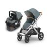 imageUPPAbaby Vista V3 Stroller  Mesa V3 Car Seat Travel System Combo  Toddler Seat Bumper Bar Bug and Rain Shields Car Seat Base and Infant Insert Included  Callum Stone BlueCallum Stone Blue