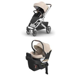 imageUPPAbaby Cruz V3 Stroller  Aria Lightweight Car Seat Travel System Combo  Toddler Seat Bumper Bar Bug and Rain Shields Car Seat Base and Infant Insert Included  Declan Oat Mlange