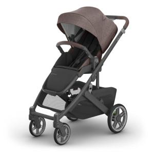 imageUPPAbaby Cruz V3 Stroller  from Birth  Car Seat Compatible  FullSize Reversible Seat  Infant Insert Bug and Rain Shields Included  Julian Dusty Blue MlangeCarbon FrameChestnut LeatherOwen Mocha Mlange