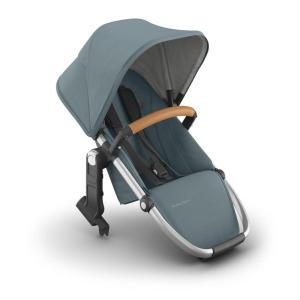 imageUPPAbaby RumbleSeat V3 Second Lower Seat  Compatible with Vista V2 and Vista V3  AllWeather Seat  Magnetic Buckle  Adapters Included Evelyn Meadow GreenCallum Stone BlueSilver FrameSand Leather