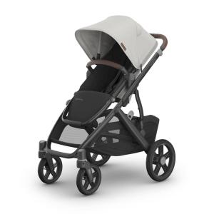 imageUPPAbaby Vista V3 Stroller  FullSize SingletoDouble Stroller System  Toddler Seat Bug Shield Rain Shield and Storage Bag Included  Owen Mocha MlangeCarbon FrameChestnut LeatherSavannah Pearl Gray Jacquard