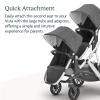 imageUPPAbaby RumbleSeat V2 Second Lower SeatCompatible with Vista V2 and Vista V3  Adapters Bumper Bar Bug Shield IncludedJordan Charcoal MlangeSilver FrameBlack LeatherJordan Charcoal Mlange