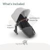 imageUPPAbaby RumbleSeat V2 Second Lower SeatCompatible with Vista V2 and Vista V3  Adapters Bumper Bar Bug Shield IncludedJordan Charcoal MlangeSilver FrameBlack LeatherAnthony WhiteGrey Chenille