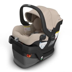 imageUPPAbaby Mesa V3 Infant Car Seat  Easy Installation  SmartSecure Technology  Attaches to Stroller  Base  Infant Insert Included  Evelyn Meadow GreenDeclan Oat Mlange