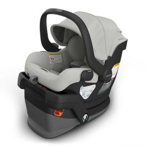 imageUPPAbaby Mesa V3 Infant Car Seat  Easy Installation  SmartSecure Technology  Attaches to Stroller  Base  Infant Insert Included  Evelyn Meadow GreenSavannah Grey Mlange