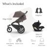 imageUPPAbaby Ridge Jogging Stroller  Mesa V3 Car Seat Travel System Combo  Cup Holder Bug and Rain Shields Car Seat Base and Infant Insert Included  Jake CharcoalTheo Dark Taupe  Jake Charcoal