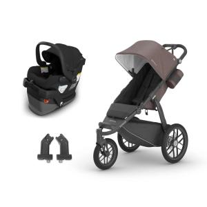 imageUPPAbaby Ridge Jogging Stroller  Mesa V3 Car Seat Travel System Combo  Cup Holder Bug and Rain Shields Car Seat Base and Infant Insert Included  Jake CharcoalTheo Dark Taupe  Jake Charcoal