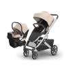 imageUPPAbaby Cruz V3 Stroller  Aria V2 Lightweight Car Seat Travel System Combo  Toddler Seat Bumper Bar Bug and Rain Shield Car Seat Base and Infant Insert Included  Declan Oat MlangeDeclan Oat Mlange