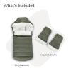 imageUPPAbaby Cozy V2 Bundle Includes CozyGanoosh 2in1 Seasonal Footmuff and CozyHandmuff Easily Attaches to Stroller UltraPlush ZipOut Liner WeatherRepellent  Evelyn Meadow GreenEvelyn Meadow Green