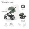 imageUPPAbaby Ridge Jogging Stroller  Mesa V3 Car Seat Travel System Combo  Cup Holder Bug and Rain Shields Car Seat Base and Infant Insert Included  GwenEvelyn Green