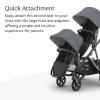 imageUPPAbaby Vista V3 Stroller  RumbleSeat V3  Convertible SingletoDouble Stroller System Toddler Seat RumbleSeat Accessory Adapters Included Julian Dusty Blue MlangeCarbon FrameChestnut