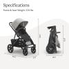 image:imageUPPAbaby Vista V3 Stroller  FullSize SingletoDouble Stroller System  Toddler Seat Bug Shield Rain Shield and Storage Bag Included  Callum Stone BlueSilver FrameSand LeatherSavannah Pearl Gray Jacquard