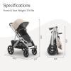 image:imageUPPAbaby Vista V3 Stroller  FullSize SingletoDouble Stroller System  Toddler Seat Bug Shield Rain Shield and Storage Bag Included  Callum Stone BlueSilver FrameSand LeatherDeclan Oat Mlange