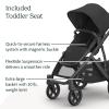 image:imageUPPAbaby Vista V3 Stroller  FullSize SingletoDouble Stroller System  Toddler Seat Bug Shield Rain Shield and Storage Bag Included  Callum Stone BlueSilver FrameSand LeatherJake Charcoal