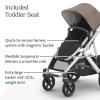image:imageUPPAbaby Vista V3 Stroller  FullSize SingletoDouble Stroller System  Toddler Seat Bug Shield Rain Shield and Storage Bag Included  Callum Stone BlueSilver FrameSand LeatherTheo Dark Taupe