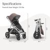 image:imageUPPAbaby Vista V3 Stroller  FullSize SingletoDouble Stroller System  Toddler Seat Bug Shield Rain Shield and Storage Bag Included  Callum Stone BlueSilver FrameSand LeatherTheo Dark Taupe
