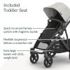 image:imageUPPAbaby Vista V3 Stroller  FullSize SingletoDouble Stroller System  Toddler Seat Bug Shield Rain Shield and Storage Bag Included  Callum Stone BlueSilver FrameSand LeatherSavannah Pearl Gray Jacquard