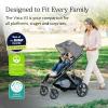 image:imageUPPAbaby Vista V3 Stroller  FullSize SingletoDouble Stroller System  Toddler Seat Bug Shield Rain Shield and Storage Bag Included  Callum Stone BlueSilver FrameSand LeatherKenzi Mystic Aqua