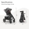 image:imageUPPAbaby Vista V3 Stroller  FullSize SingletoDouble Stroller System  Toddler Seat Bug Shield Rain Shield and Storage Bag Included  Callum Stone BlueSilver FrameSand LeatherGreyson Charcoal Mlange