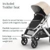 image:imageUPPAbaby Vista V3 Stroller  FullSize SingletoDouble Stroller System  Toddler Seat Bug Shield Rain Shield and Storage Bag Included  Callum Stone BlueSilver FrameSand LeatherDeclan Oat Mlange