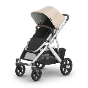image:imageUPPAbaby Vista V3 Stroller  FullSize SingletoDouble Stroller System  Toddler Seat Bug Shield Rain Shield and Storage Bag Included  Callum Stone BlueSilver FrameSand LeatherDeclan Oat Mlange