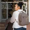 image:imageUPPAbaby Changing Backpack  Multiple Storage Compartments  Side Bottle  Laptop Pockets  Trolley Sleeve  Stroller Strap Attachment  Owen  Mocha Mlange  Chestnut LeatherCallum Stone BlueSand Leather
