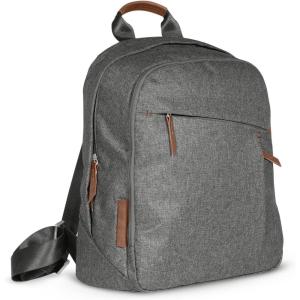 image:imageUPPAbaby Changing Backpack  Multiple Storage Compartments  Side Bottle  Laptop Pockets  Trolley Sleeve  Stroller Strap Attachment  Owen  Mocha Mlange  Chestnut LeatherGreyson Charcoal MlangeSaddle Leather