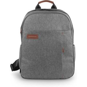 image:imageUPPAbaby Changing Backpack  Multiple Storage Compartments  Side Bottle  Laptop Pockets  Trolley Sleeve  Stroller Strap Attachment  Owen  Mocha Mlange  Chestnut LeatherGreyson  Charcoal Mlange  Saddle Leather
