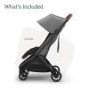 image:imageUPPAbaby Minu V3 Travel Stroller  Lightweight  Compact Design  OneHand Fold  Unfold  from Birth  Overhead Compatible  Evelyn Meadow GreenCarbon FrameChestnut LeatherGreyson Charcoal MlangeCarbon FrameSaddle Leather