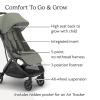 image:imageUPPAbaby Minu V3 Travel Stroller  Lightweight  Compact Design  OneHand Fold  Unfold  from Birth  Overhead Compatible  Evelyn Meadow GreenCarbon FrameChestnut LeatherEvelyn Meadow GreenGraphite FrameChestnut Leather