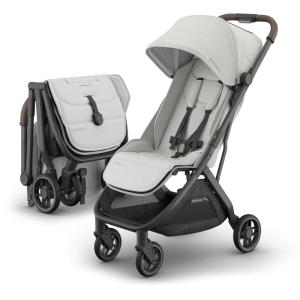 image:imageUPPAbaby Minu V3 Travel Stroller  Lightweight  Compact Design  OneHand Fold  Unfold  from Birth  Overhead Compatible  Evelyn Meadow GreenCarbon FrameChestnut LeatherSavannah Pearl Gray JacquardCarbon FrameChestnut Leather