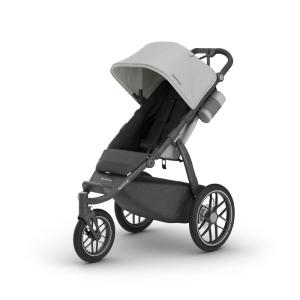 image:imageUPPAbaby Ridge V2 Jogging Stroller  AllTerrain Performance Suspension  NeverFlat Tires Built for Walking Running  Trails  Water Bottle Holder Included  James Black Carbon FrameSavannah Pearl Grey