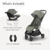 image:imageUPPAbaby Minu V3 Stroller  Aria V2 Infant Car Seat Travel System Combo  Adapter Foot Cover Bug and Rain Shields Car Seat Base and Infant Insert Included  Evelyn Meadow Green