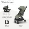 image:imageUPPAbaby Travel System Includes Minu V3 Stroller  Mesa V3 Infant Car Seat Travel System Combo  Adapters Car Seat Base  Infant Insert Included  Evelyn Meadow Green