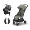 image:imageUPPAbaby Minu V3 Stroller  Aria V2 Infant Car Seat Travel System Combo  Adapter Foot Cover Bug and Rain Shields Car Seat Base and Infant Insert Included  Evelyn Meadow Green