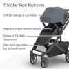 image:imageUPPAbaby Cruz V3 Stroller  from Birth  Car Seat Compatible  FullSize Reversible Seat  Infant Insert Bug and Rain Shields Included  Ada  Sandstone MlangeCarbon FrameChestnut LeatherJulian Dusty Blue Mlange