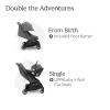 image:imageUPPAbaby Minu Duo SidebySide Double Stroller  Lightweight  Compact Design for Travel  Easy Fold from Birth to Toddler  Independent Recline Ada SandstoneCarbon FrameChestnut LeatherGreyson Charcoal MlangeCarbon FrameSaddle Leather