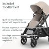 image:imageUPPAbaby Vista V3 Convertible SingletoDouble Stroller for Baby amp Toddler 30 Configurations Travel System Compatible AllWheel Suspension XL Basket  Ada Sandstone MlangeCarbon FrameAda Sandstone Mlange