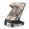 image:imageUPPAbaby Minu Duo SidebySide Double Stroller  Lightweight  Compact Design for Travel  Easy Fold from Birth to Toddler  Independent Recline Ada SandstoneCarbon FrameChestnut LeatherAda Sandstone MelangeCarbon FrameChestnut Leather
