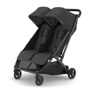 image:imageUPPAbaby Minu Duo SidebySide Double Stroller  Lightweight  Compact Design for Travel  Easy Fold from Birth to Toddler  Independent Recline Ada SandstoneCarbon FrameChestnut LeatherJake CharcoalCarbon FrameBlack Leather