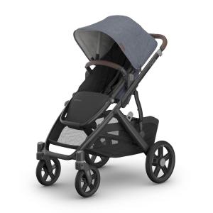 image:imageUPPAbaby Vista V3 Convertible SingletoDouble Stroller for Baby amp Toddler 30 Configurations Travel System Compatible AllWheel Suspension XL Basket  Ada Sandstone MlangeCarbon FrameJulian Dusty Blue Mlange