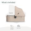 image:imageUPPAbaby Bassinet V3  Compatible with Vista Cruz Ridge Strollers  Overnight Sleep Solution  Mattress Sheet and Bug Shield Included  Ada Sandstone MlangeCarbon FameDeclan Oat MlangeSilver Frame
