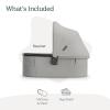 image:imageUPPAbaby Bassinet V3  Compatible with Vista Cruz Ridge Strollers  Overnight Sleep Solution  Mattress Sheet and Bug Shield Included  Ada Sandstone MlangeCarbon FameSavannah Pearl Gray JacquardCarbon Frame