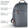 image:imageUPPAbaby Changing Backpack  Multiple Storage Compartments  Side Bottle  Laptop Pockets  Trolley Sleeve  Stroller Strap Attachment  Ada Sandstone Mlange  Chestnut LeatherEmmettGwen Green MlangeSaddle Leather