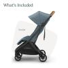 image:imageUPPAbaby Minu V3 Travel Stroller  Lightweight  Compact Design  OneHand Fold  Unfold  from Birth  Overhead Compatible  Ada SandstoneCarbon FrameChestnut LeatherDillan Stone BlueCarbon FrameSand Leather