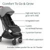 image:imageUPPAbaby Minu V3 Travel Stroller  Lightweight  Compact Design  OneHand Fold  Unfold  from Birth  Overhead Compatible  Ada SandstoneCarbon FrameChestnut LeatherGreyson Charcoal MlangeCarbon FrameSaddle Leather