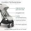 image:imageUPPAbaby Minu V3 Travel Stroller  Lightweight  Compact Design  OneHand Fold  Unfold  from Birth  Overhead Compatible  Ada SandstoneCarbon FrameChestnut LeatherSavannah Pearl Gray JacquardCarbon FrameChestnut Leather