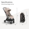 image:imageUPPAbaby Minu V3 Travel Stroller  Lightweight  Compact Design  OneHand Fold  Unfold  from Birth  Overhead Compatible  Ada SandstoneCarbon FrameChestnut LeatherAda Sandstone MelangeCarbon FrameChestnut Leather